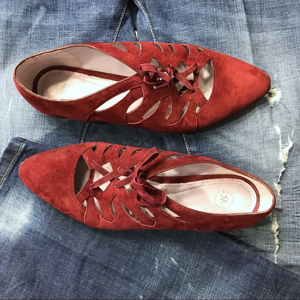 Johnston & Murphy | lace up jade flats sz 8